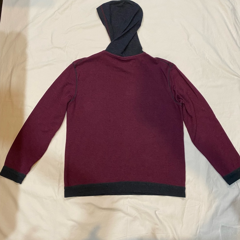 Armani exchange mauve/grey striped pullover hoodie sweatshirt